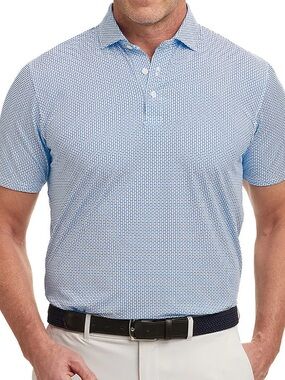 Holderness & Bourne The Duncan Polo in White & Fiji Size Men’s Medium